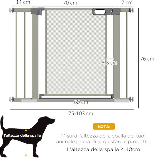 Pawhut Door Dog made of Plastic in Gray Color 103 x 103 x 103cm