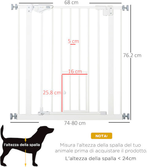 Pawhut Διαχωριστικό Σκύλου & Γάτας από Πλαστικό σε Λευκό Χρώμα 50 x 50 x 50εκ.