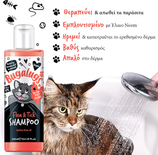 Flea & Tick Shampoo Neem Oil Cats 250ml