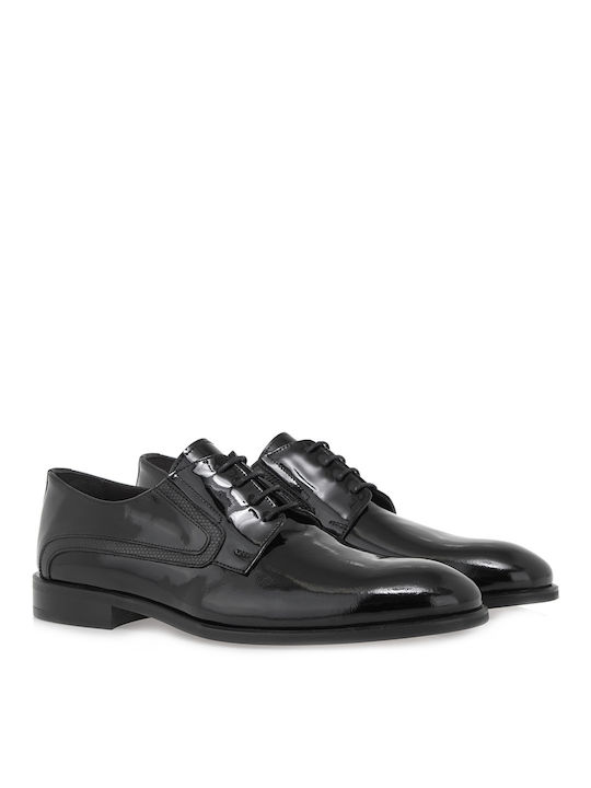 Lorenzo Russo Men's Patent Leather Dress Shoes Black