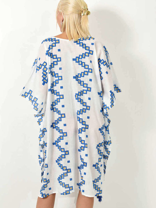 Potre Damen Kaftan Strand Blue