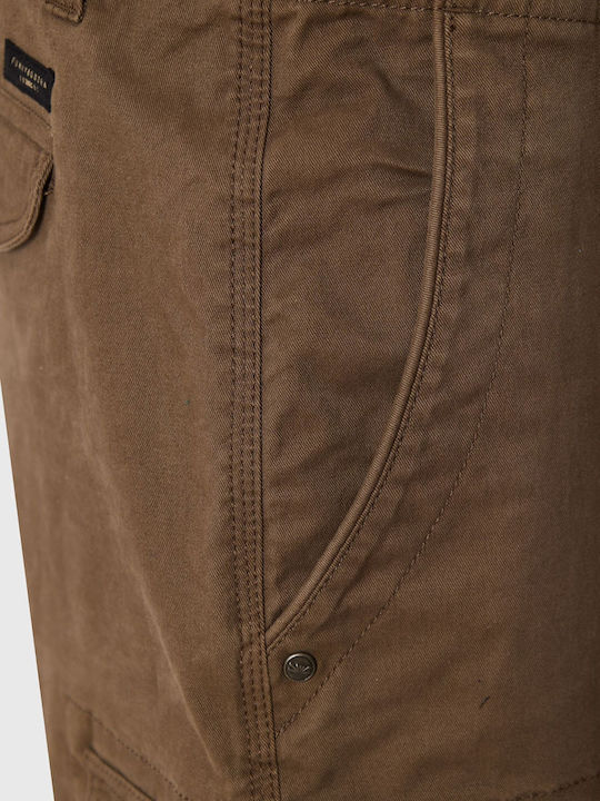 Trousers Cargo Elastic in Regular Fit Lt Coffee Brown
