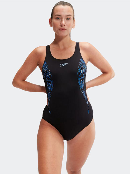 Speedo Placement Muscleback One-Piece Swimsuit Black