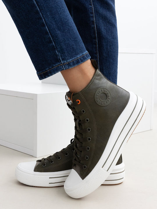 Flatforms Boots Khaki