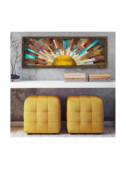 Megapap The Sun Πίνακας Ξύλινος 120x40cm