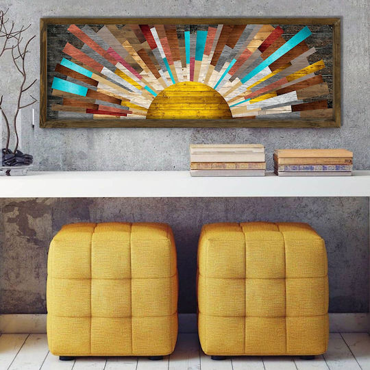 Megapap The Sun Painting Wooden 120x40cm