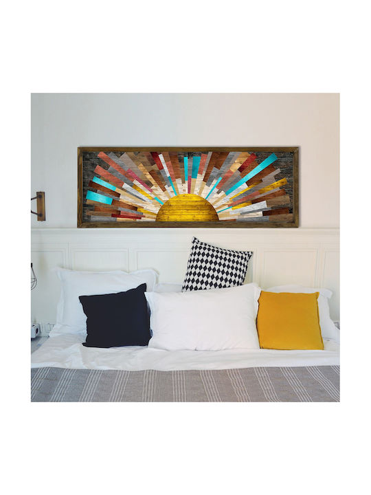 Megapap The Sun Πίνακας Ξύλινος 120x40cm