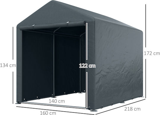 Depozit Metalic De Grădină Galvanizat L1.6xLățime2xÎnălțime1.72m