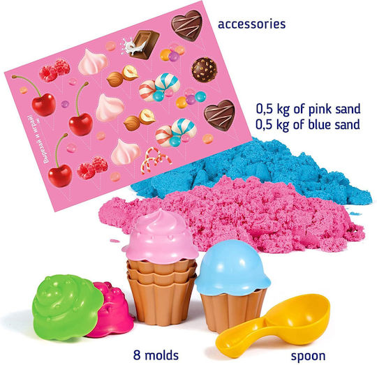 Genio Kids Set Nisip Kinetic 1kg Geniokids cu Forme de Modelat