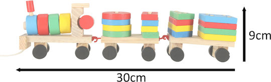 Train Queue Wooden Locomotive Blocks Sorting Puzzle Skill Game 30cm