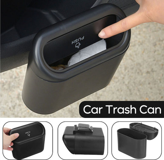 Coș de Gunoi Auto Zola Capac Push-up 13.5 X 15.5 X 8 Cm Plastic Negru