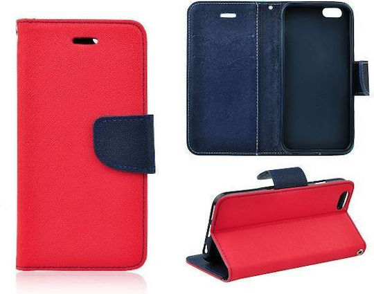 NetOne DIARY Wallet Din Piele Artificială Roșie Huawei P40 Lite 5G