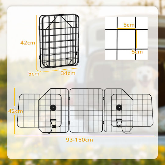 Pawhut Car Divider for Dog Black