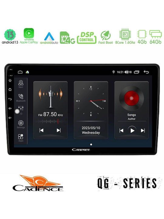 Cadence Sistem Audio Auto 2DIN (Bluetooth/USB/WiFi/GPS/Apple-Carplay/Android-Auto) cu Ecran Tactil 9"