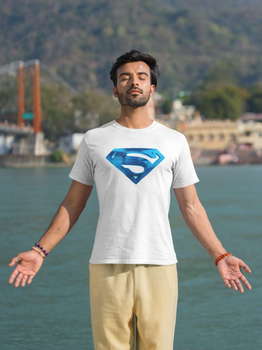 Superman Blue Logo White Blouse Superman White