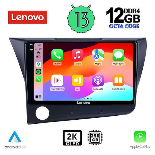 Lenovo Car Audio System for Honda CR-Z 2010-2016 (Bluetooth/USB/AUX/WiFi/GPS/Apple-Carplay/Android-Auto) with Touch Screen 9"