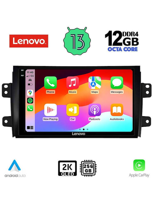 Lenovo Car Audio System for Fiat Sedici Suzuki SX4 BMW X1 / X3 / X4 2005-2013 (Bluetooth/USB/AUX/WiFi/GPS/Apple-Carplay/Android-Auto) with Touch Screen 9"