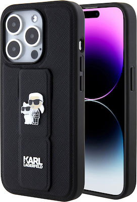 Karl Lagerfeld Saffiano Umschlag Rückseite Kunststoff Schwarz (iPhone 15 Pro)