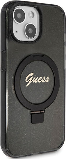 Guess Umschlag Rückseite Kunststoff Schwarz (iPhone 15 Plus / 16 Plus)