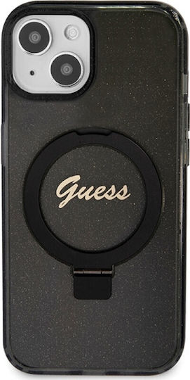 Guess Umschlag Rückseite Kunststoff Schwarz (iPhone 15 Plus / 16 Plus)