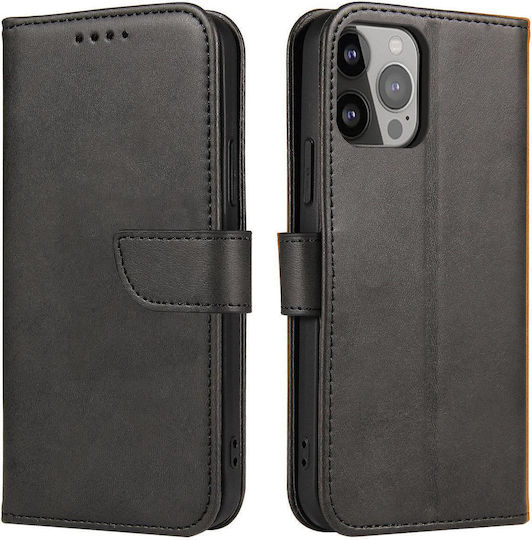 Hurtel Magnet Book Silicon / Piele Negru (Galaxy A14)