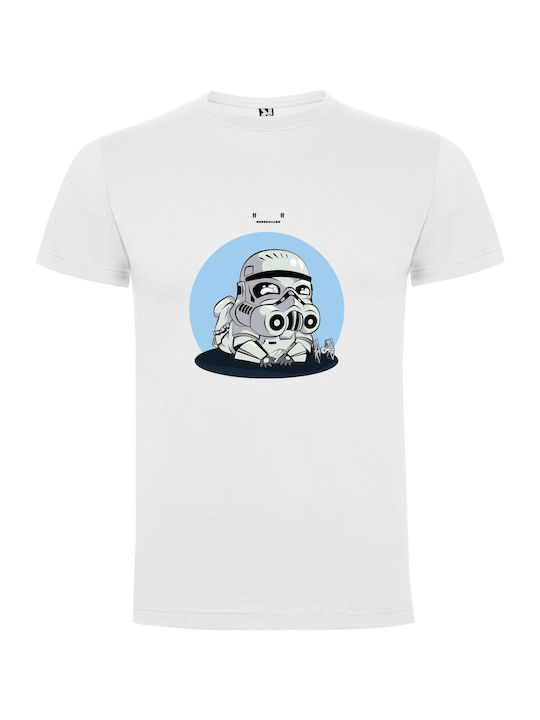 Helmeted Star Wars Trooper T-shirt Star Wars Λευκό Βαμβακερό