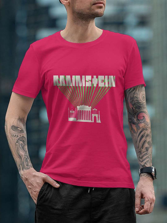Rammstein Concert Poster T-shirt Φούξια Βαμβακερό