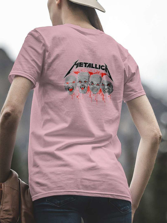 Graphic Design T-shirt Metallica Pink Cotton