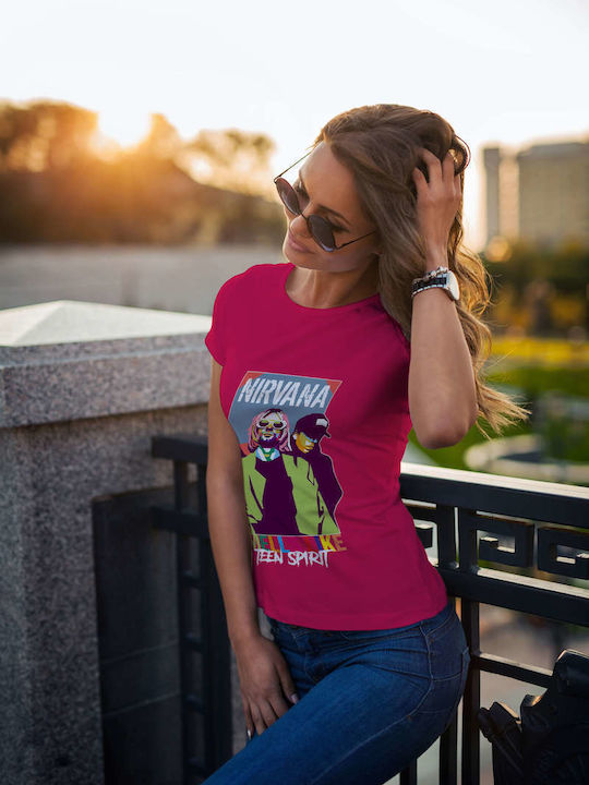 Poster Tricou Nirvana Fuchsia Bumbac