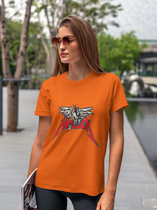 Small T-shirt Metallica Orange Cotton