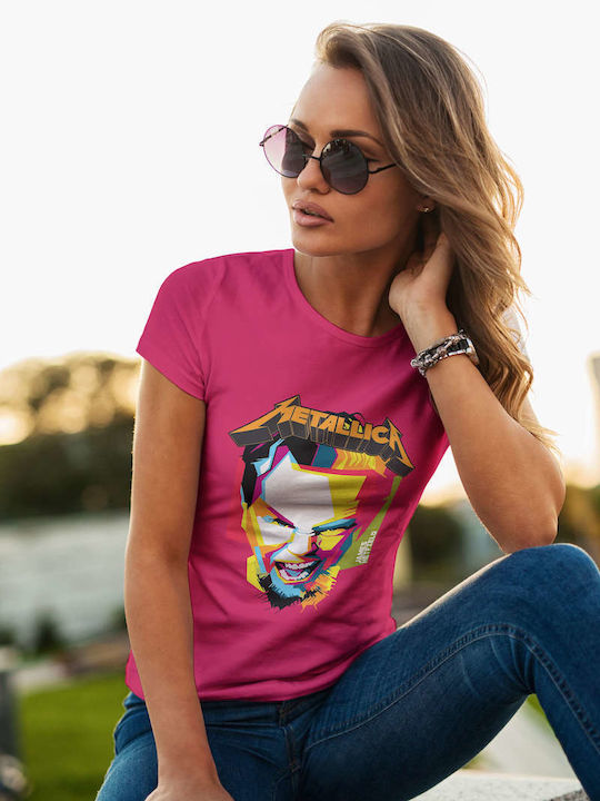 Colorful Tricou Metallica Fuchsia Bumbac