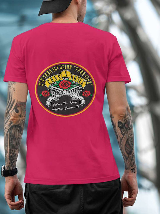 Use Your Illusion Tour Tricou Guns N' Roses Fuchsia Bumbac