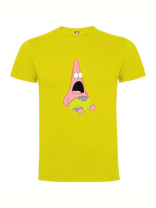 Surprised Patrick's Fancy Inspiration T-shirt Yellow Cotton