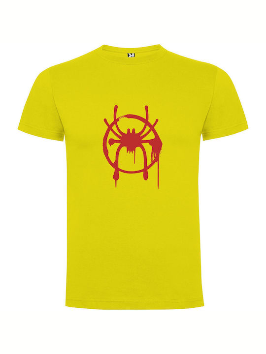 Arachnid Verse: Inspired Elegance T-shirt Yellow Cotton