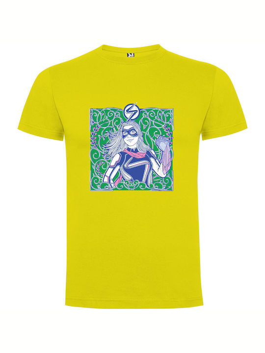 Marvelous Floral Heroines T-shirt Yellow Cotton