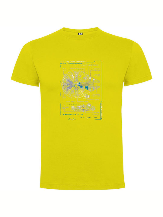 Starship Blueprint Collection T-shirt Yellow Cotton