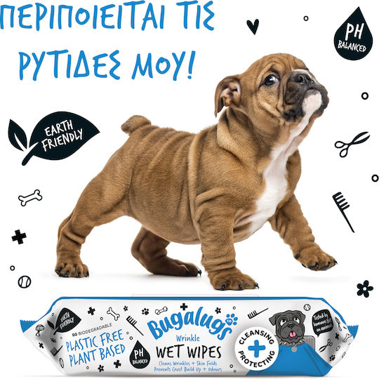 Bugalugs 80 Dog and Cat Wipes for Body Cleansing Fragrance-Free