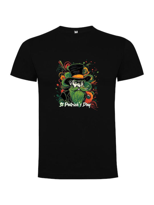 Lucky Hat's Vibrant St Patty's T-shirt Black Cotton