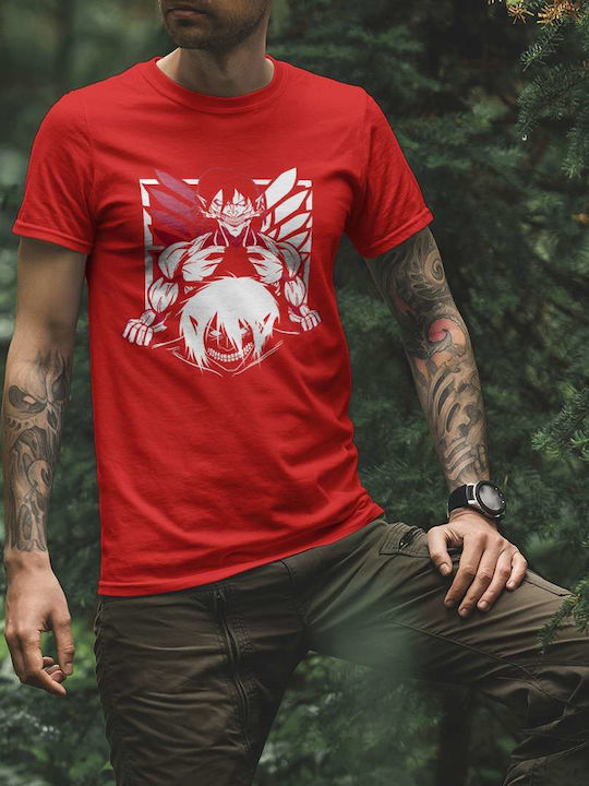 Titan T-shirt Angriff auf Titan Rot Baumwolle