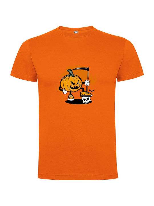 Ghoulish Pumpkin Parade T-shirt Orange Cotton