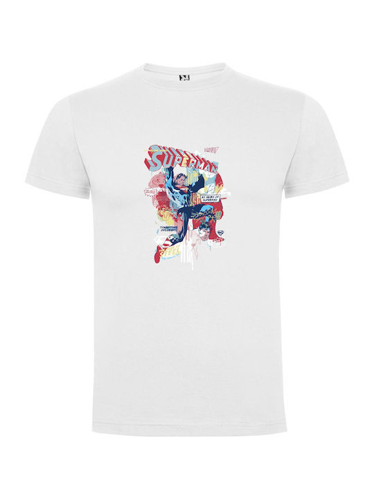 Elevated Superman: Miller Inspiration T-shirt Superman Weiß Baumwolle