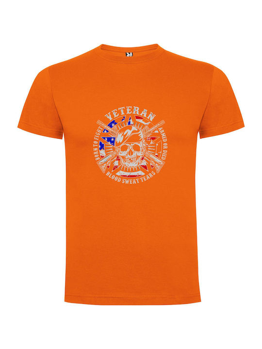 Warrior Skulls United T-shirt Orange Cotton