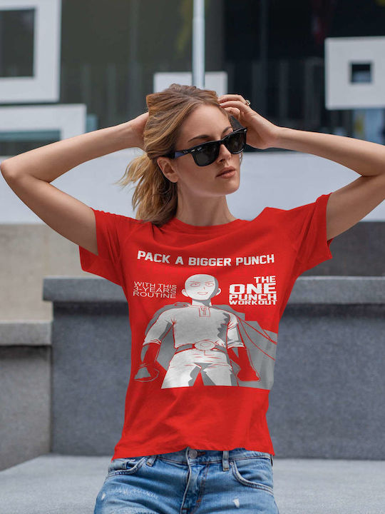 Hero's Health: The One Punch Workout T-shirt Red Cotton