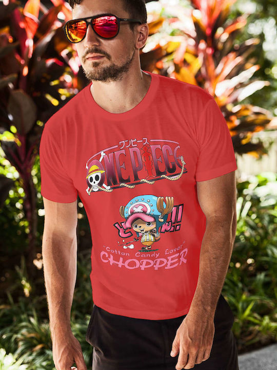 Chopper T-shirt Ein Stück Rot Baumwolle