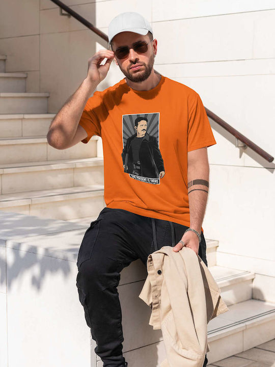 The Present Is Theirs T-shirt Orange Cotton