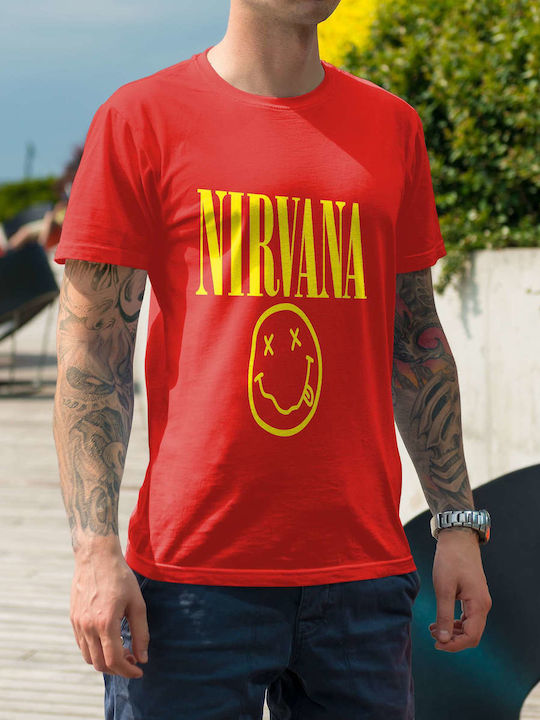 Small T-shirt Nirvana Κόκκινο Βαμβακερό