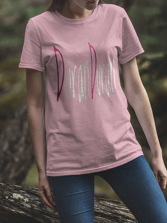 Duran Duran Logo T-shirt Pink Cotton