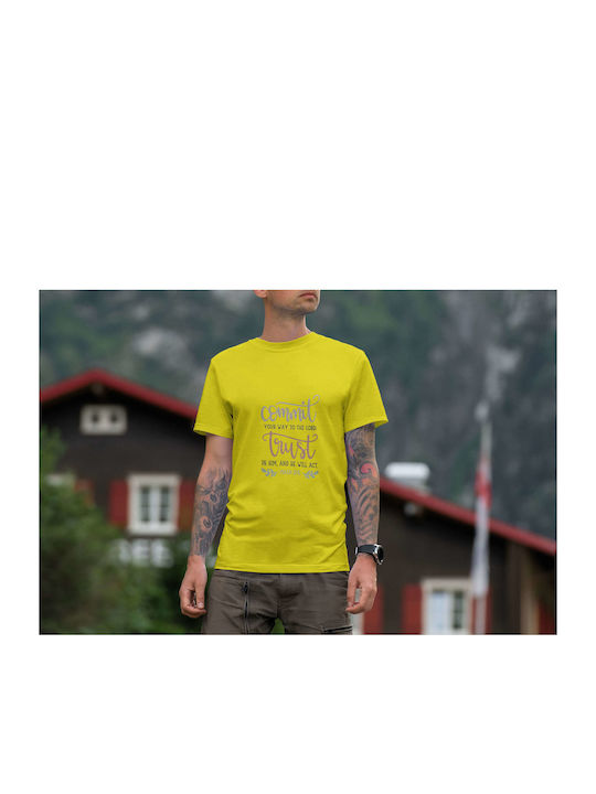 Bible Verse On Trust T-shirt Yellow Cotton