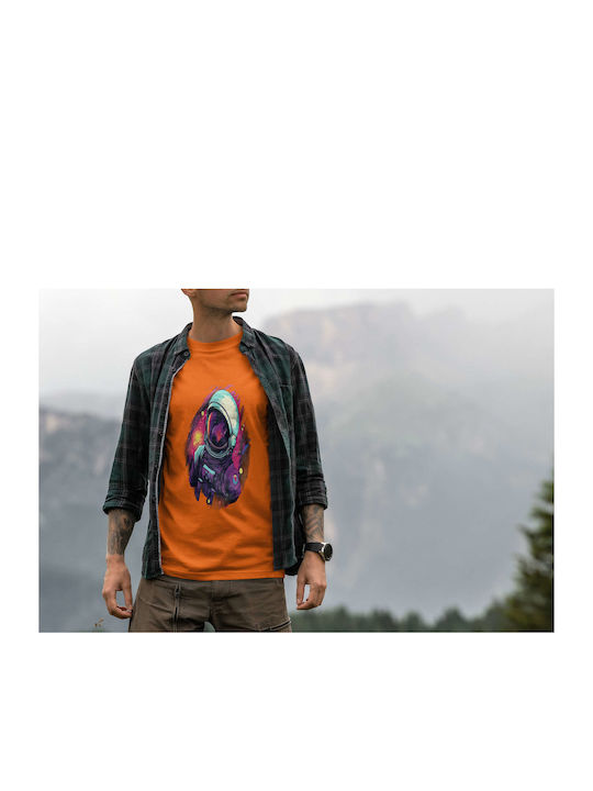 Cosmic Explorer T-shirt Πορτοκαλί Βαμβακερό