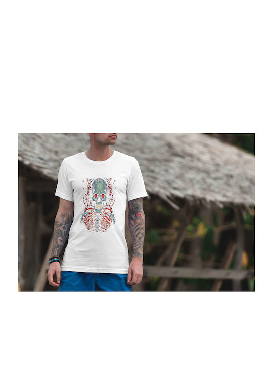 Sinister Skull Art T-shirt White Cotton